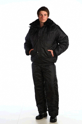 Костюм "Страж-2", утепленный, черный Костюм "Страж-2", утепленный, черный оптом
